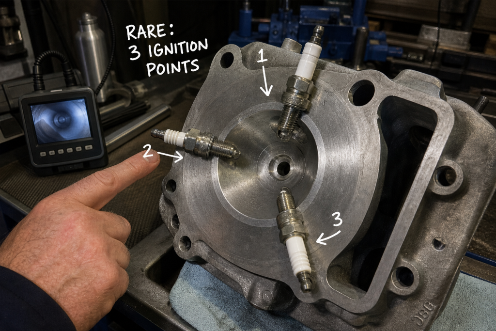 Why do some engines have 3 spark plugs per cylinder