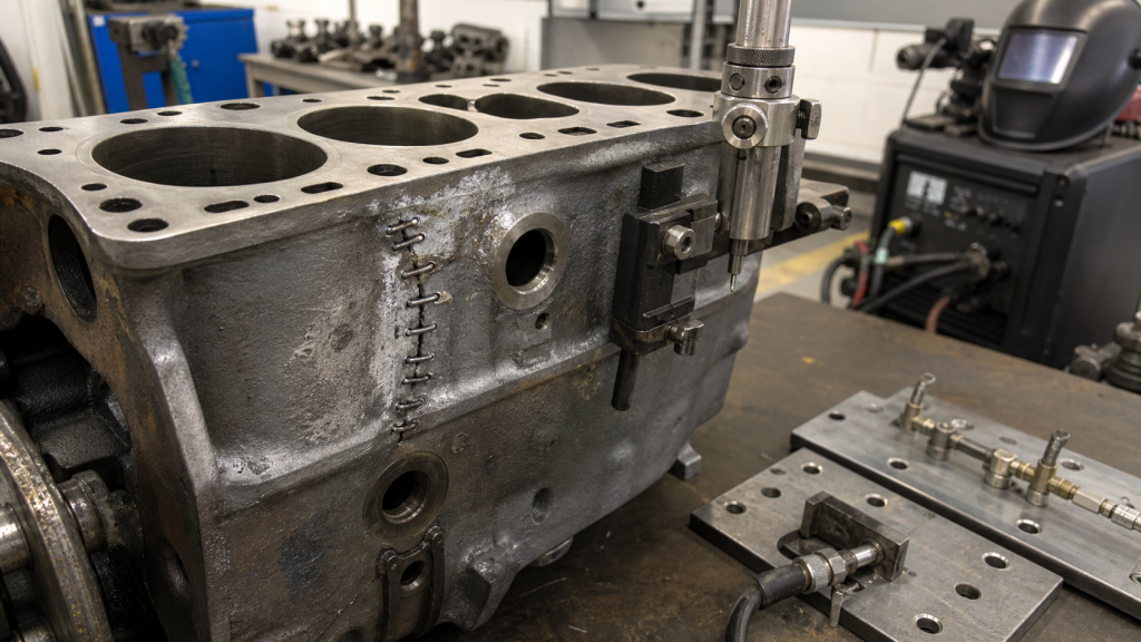 How to repair a cracked engine block